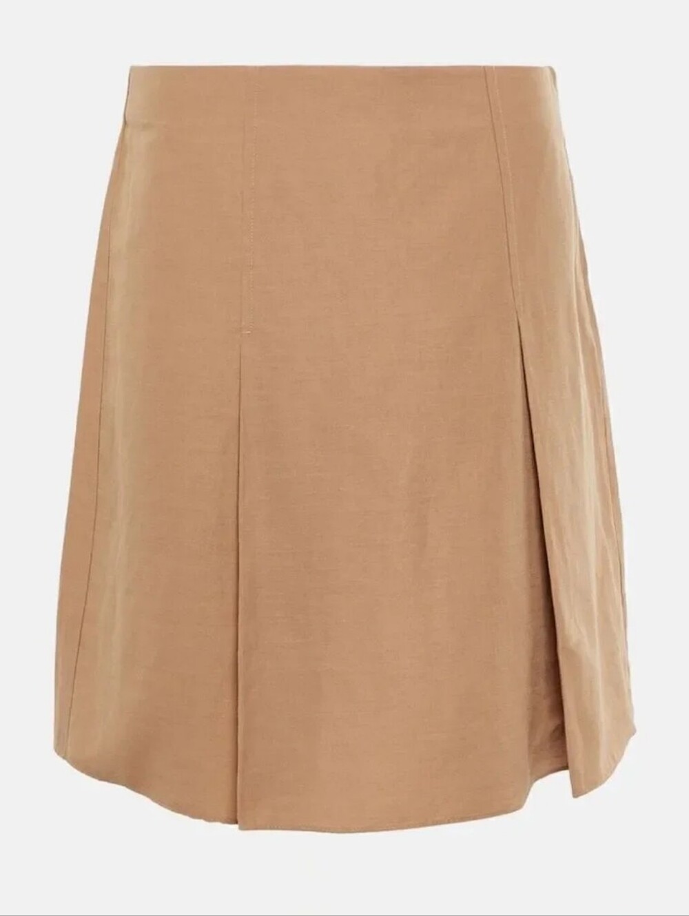 Vince Cotton Blend Pleated Flare Mini Skirt Camel Tan NWOT Size 6 - Picture 4 of 9